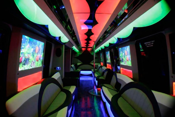 40 Passenger Party Bus Interior